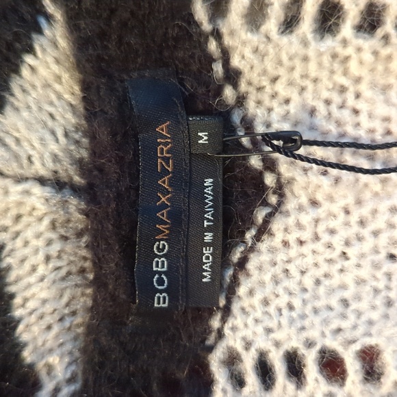 BCBG MaxAzria sz M Asymmetrical Knit  Wild Dove Combo Mohair Blend Sweater  NWT - Picture 5 of 7
